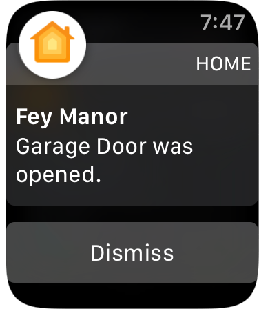 Garage Door Was Opened notification