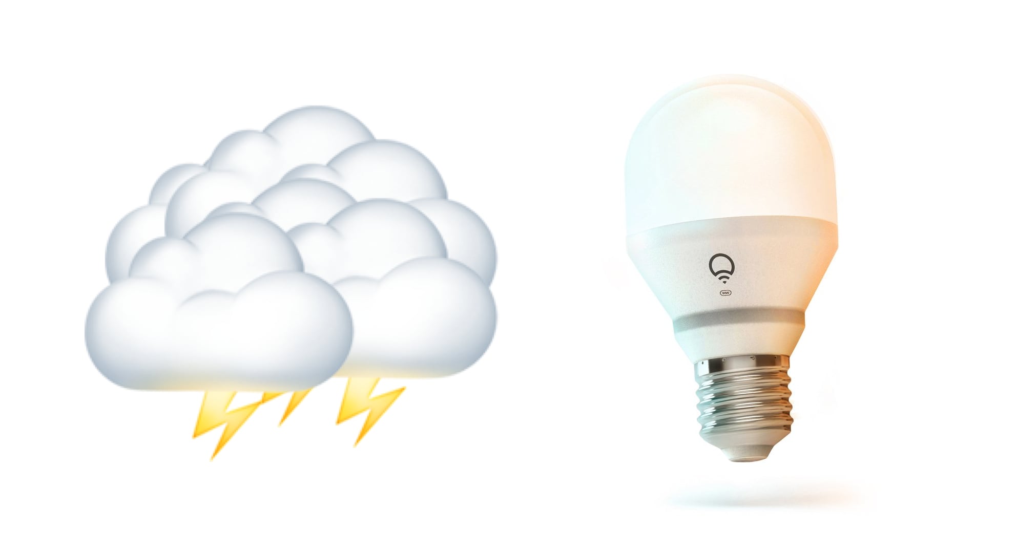 LIFX Mini Day & Dusk Bulb with storm emoji